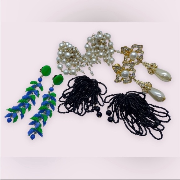 Retro Costume Jewelry Statement Earrings Lot - Picture 8 of 9